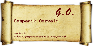 Gasparik Oszvald névjegykártya